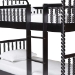 Baxton Studio Lucera Bobbin Bunk Bed with Ladder, Black - MG0110-9-Black-Twin-Bunk Bed