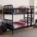 Baxton Studio Lucera Bobbin Bunk Bed with Ladder, Black - MG0110-9-Black-Twin-Bunk Bed