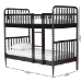 Baxton Studio Lucera Bobbin Bunk Bed with Ladder, Black - MG0110-9-Black-Twin-Bunk Bed
