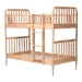 Baxton Studio Lucera Bobbin Bunk Bed with Ladder, Beech Brown - MG0110-9-Beech-Twin-Bunk Bed