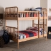 Baxton Studio Lucera Bobbin Bunk Bed with Ladder, Beech Brown - MG0110-9-Beech-Twin-Bunk Bed