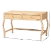 bali & pari Dalida Natural Rattan Writing Desk with Two Drawers - Lina-Light Honey-Desk