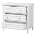 bali & pari Lucia Mahogany Wood 3-Drawer Chest with Bamboo Motif - Lucia-White-Chest