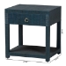 bali & pari Nata Grasscloth Nightstand with Drawer and Open Shelf, Indigo - Nata-Indigo Woven Grasscloth-NS