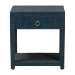 bali & pari Nata Grasscloth Nightstand with Drawer and Open Shelf, Indigo - Nata-Indigo Woven Grasscloth-NS