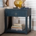 bali & pari Nata Grasscloth Nightstand with Drawer and Open Shelf, Indigo - Nata-Indigo Woven Grasscloth-NS