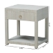 bali & pari Nata Grasscloth Nightstand with Drawer and Open Shelf, Coastal Blue - Nata-Coastal Blue Woven Grasscloth-NS