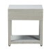 bali & pari Nata Grasscloth Nightstand with Drawer and Open Shelf, Coastal Blue - Nata-Coastal Blue Woven Grasscloth-NS