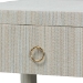 bali & pari Nata Grasscloth Nightstand with Drawer and Open Shelf, Coastal Blue - Nata-Coastal Blue Woven Grasscloth-NS