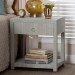 bali & pari Nata Grasscloth Nightstand with Drawer and Open Shelf, Coastal Blue - Nata-Coastal Blue Woven Grasscloth-NS