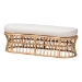 bali & pari Adelpha Natural Rattan Accent Bench with Cushioned Seat