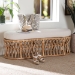 bali & pari Adelpha Natural Rattan Accent Bench with Cushioned Seat - Adelpha-Natural Rattan-Cushion-Bench