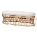 bali & pari Adelpha Natural Rattan Accent Bench with Cushioned Seat - Adelpha-Natural Rattan-Cushion-Bench