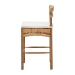 bali & pari Elvera Woven Seagrass and Mahogany Wood Counter Stool - MD-39987-Elvera-Light Walnut-Cushion-CS