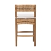 bali & pari Elvera Woven Seagrass and Mahogany Wood Counter Stool - MD-39987-Elvera-Light Walnut-Cushion-CS