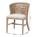 bali & pari Vellon Woven Seagrass and White Wash Mahogany Wood Dining Chair - MD-39989-Vellon-White Wash-Cushion-DC