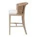 bali & pari Vellon Woven Seagrass and White Wash Mahogany Wood Counter Stool - MD-39993-Vellon-White Wash-Cushion-CS