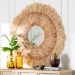 bali & pari Ashra Natural Rattan and Seagrass Wall Mirror with Fringe Edge Border - WS281-90cm-Natural-Boxed-Mirror