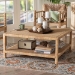 bali & pari Kalimantan Natural Rattan Coffee Table with Shelf, Square - Kalimantan-Mod2-Square-Rattan-Coffee Table