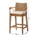 bali & pari Storsel Natural Rattan and Teak Wood Counter Stool, Two-Tone Brown - Storsel Two-Toned-Cushion-CS