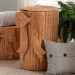 bali & pari Creusa Natural Rattan Laundry Basket with Bow Detail, Tall - WS282-Honey Ada Rattan-Basket