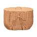 bali & pari Creusa Natural Rattan Laundry Basket with Bow Detail, Wide - WS283-Honey Ada Rattan-Basket