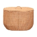 bali & pari Creusa Natural Rattan Laundry Basket with Bow Detail, Wide - WS283-Honey Ada Rattan-Basket