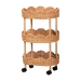 bali & pari Bulana Natural Rattan 3-Tier Rolling Storage Cart