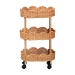 bali & pari Bulana Natural Rattan 3-Tier Rolling Storage Cart - WS290-Honey Ada Rattan-Shelf