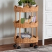 bali & pari Bulana Natural Rattan 3-Tier Rolling Storage Cart - WS290-Honey Ada Rattan-Shelf