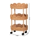 bali & pari Bulana Natural Rattan 3-Tier Rolling Storage Cart - WS290-Honey Ada Rattan-Shelf