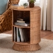 bali & pari Dorielle Natural Rattan End Table with Two Shelves - WS292-Honey Ada Rattan-ET
