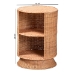 bali & pari Dorielle Natural Rattan End Table with Two Shelves - WS292-Honey Ada Rattan-ET