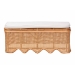 bali & pari Rivka Natural Rattan Storage Bench with Scalloped Base and Cushion - WS296-Original-Honey Ada Rattan-Cushion-Bench