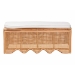 bali & pari Rivka Natural Rattan Storage Bench with Scalloped Base and Cushion - WS296-Original-Honey Ada Rattan-Cushion-Bench