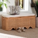 bali & pari Rivka Natural Rattan Storage Bench with Scalloped Base and Cushion - WS296-Original-Honey Ada Rattan-Cushion-Bench