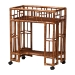 bali & pari Tahlia Marbled Tortoise Rattan Kitchen Cart with Open Shelf