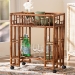 bali & pari Tahlia Marbled Tortoise Rattan Kitchen Cart with Open Shelf - WS299-Tortoise-Cart