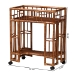 bali & pari Tahlia Marbled Tortoise Rattan Kitchen Cart with Open Shelf - WS299-Tortoise-Cart