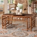 bali & pari Wahid Marbled Tortoise Rattan Coffee Table - WS301-Tortoise-Coffee Table