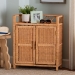 bali & pari Hendrina Natural Rattan and Mahogany Wood Shoe Cabinet, 3-Tier - WS329-Honey Ada Rattan-Shoe Cabinet