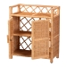 bali & pari Hendrina Natural Rattan and Mahogany Wood Shoe Cabinet, 3-Tier - WS329-Honey Ada Rattan-Shoe Cabinet
