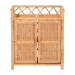 bali & pari Hendrina Natural Rattan and Mahogany Wood Shoe Cabinet, 3-Tier - WS329-Honey Ada Rattan-Shoe Cabinet