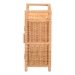 bali & pari Hendrina Natural Rattan and Mahogany Wood Shoe Cabinet, 3-Tier - WS329-Honey Ada Rattan-Shoe Cabinet