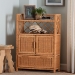 bali & pari Hendrina Natural Rattan and Mahogany Wood Shoe Cabinet, 4-Tier - WS330-Honey Ada Rattan-Shoe Cabinet