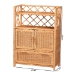 bali & pari Hendrina Natural Rattan and Mahogany Wood Shoe Cabinet, 4-Tier - WS330-Honey Ada Rattan-Shoe Cabinet