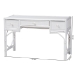 bali & pari Arben Natural Rattan Writing Desk with Three Drawers - WS305-Med-White Rattan-Desk
