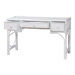 bali & pari Arben Natural Rattan Writing Desk with Three Drawers - WS305-Med-White Rattan-Desk