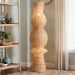 bali & pari Lizzie Natural Rattan Floor Lamp - Lizze-Natural Rattan-Boxed-Floor Lamp