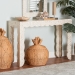 bali & pari Hedya Floral Capiz Shell Console Table with Scalloped Detailing - F2508-FT7-Capiz-Console Table